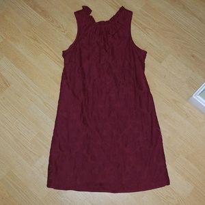 Maroon lace midi dress